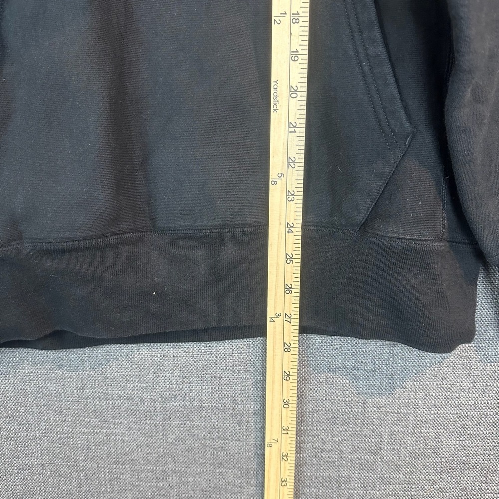 Champion Reverse Weave Hoodie Sweatshirt Black Pullover Sleeve Logo Medium - Picture 4 of 6